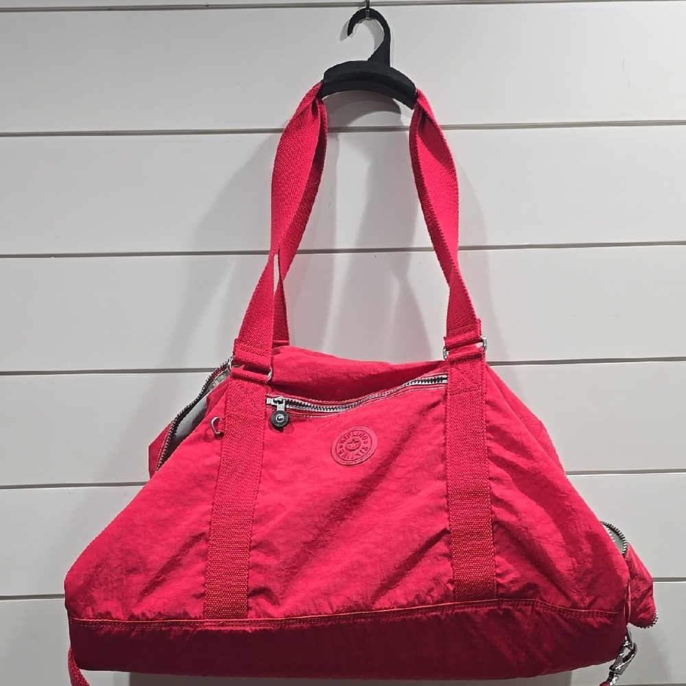 Kipling Pink/Red Tote Duffle Bag